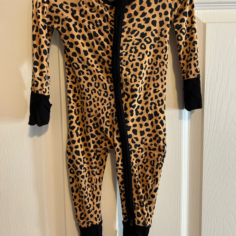 Little Sleepies Brown and Black Footies Leopard Print
